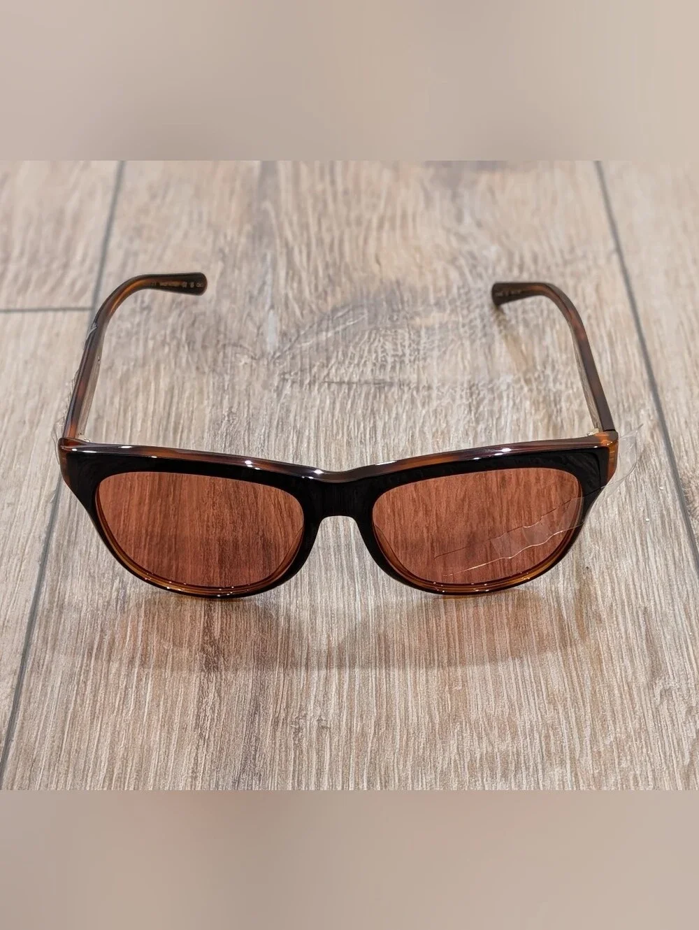 $500 Mens Authentic GUCCI 55mm Rectangular Sunglasses Black/Orange